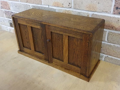 $499.99 • Buy Antique Oak Timber Cabinet Cupboard Desk Wall Organiser Humidor Drawer Storage 