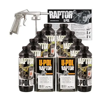 U-POL Raptor Black Urethane Spray-On Truck Bed Liner Kit W/Free Spray Gun 8 ... • $268.84