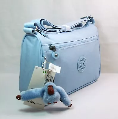 NWT Kipling CALLIE CROSSBODY Bayside Blue + SKY Bag Charm Key Chain • $59.95