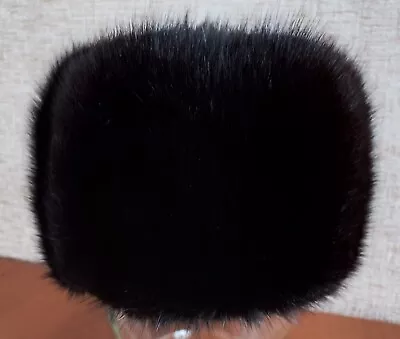 Vintage Soviet Mink Hat Ushanka Warm Winter Black Hat USSR Size 57 #51 • $69