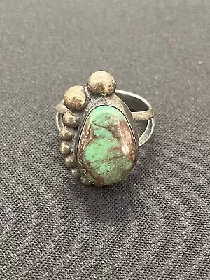 Vintage Navajo Ring .925 Silver Manassas Turquoise Ring Size 8-8.5 • $26