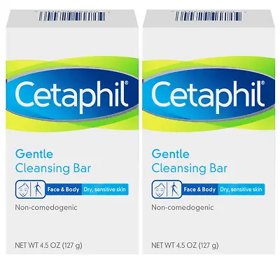 (2) Packs Cetaphil Gentle Cleansing Bar For Dry Sensitive Skin 4.5 Oz  • £19.27