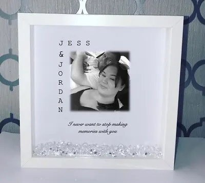 £16.99 • Buy Personalised Box Photo Frame Girlfriend Boyfriend Gift Him Her Scrabble Like Gif