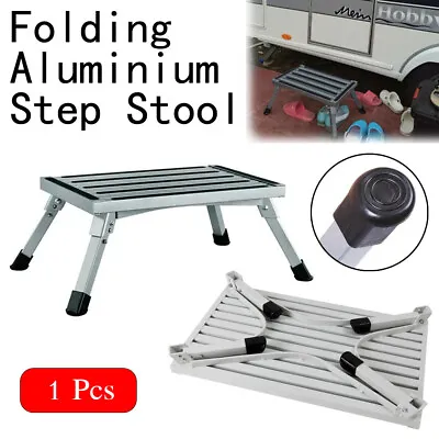 Stool 200KG Portable Folding Aluminium Step Caravan Accessories Ladder Trailer • $45.99