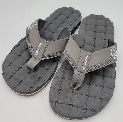 Volcom Men's Recliner Sandal Flip Flops Slides Light Grey Size 8 Comfort • $20