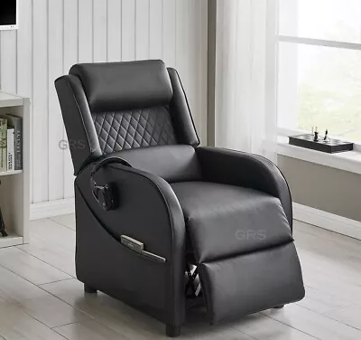 Gaming Recliner Chair Cinema Armchair PU Leather Manual Recline Single Sofa • £179.99