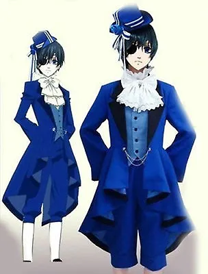 HOT Black Butler Ciel Phantomhive Cosplay Costume Full Set Birthday Dress Unisex • $71.65