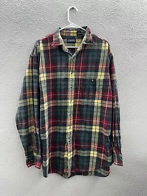 Lands End Mens Shirt Size XL Tall Plaid Flannel Long Sleeve Button Up • $9.98