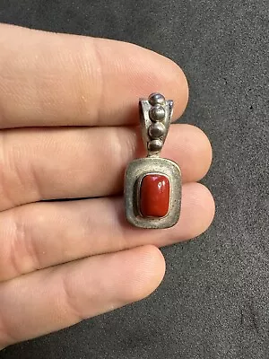 6g Vintage Sterling Silver 925 Red Stone Pendant Jewelry Lot J • $7.90