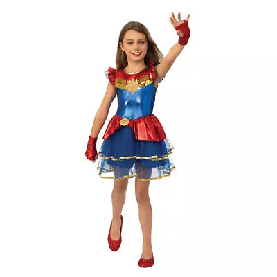 Girls' Marvel Captain Maruel Superhero Tutu Dress Costume • $14.99