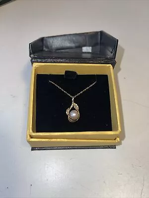 Maui Divers 14k Gold & Pearl Plumeria Pendant & 18” Chain Necklace W/Box • $210