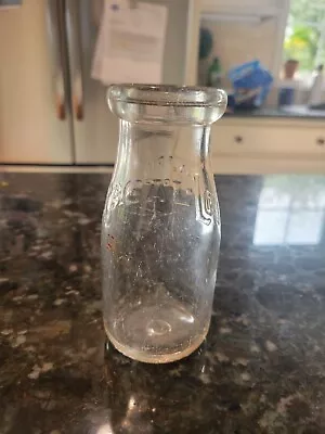 Sagal Lou Half Pint Glass Dairy Milk Bottle - Connecticut Ct Conn • $13