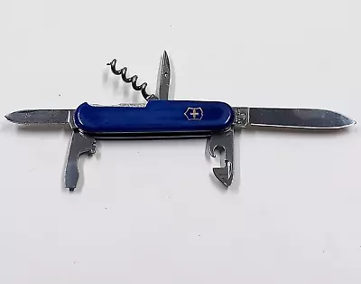 Victorinox Swiss Army Knife Rostfrei Officer Suisse 6 Tool Vintage Blue Handle • $19.25