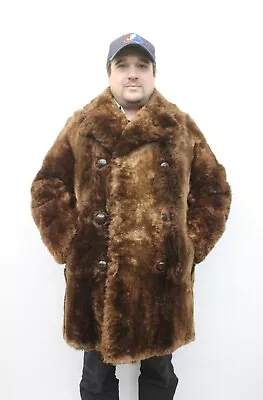 Mint Brown Sheared Beaver Fur Coat Jacket Men Man Size 36-38 Xs-small • $295
