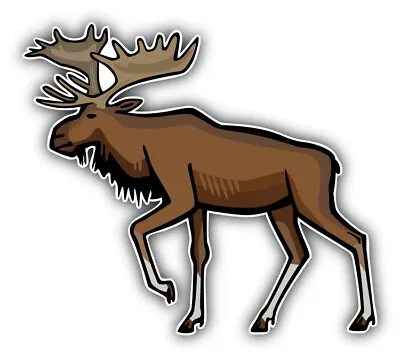 Bull Moose Cartoon Car Bumper Sticker Decal • $2.75