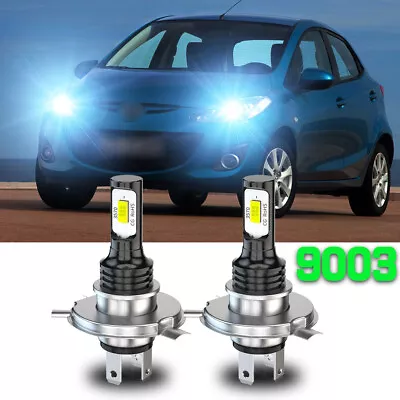 For Mazda 2 2011 2012-2019 6000K 2pc 9003 LED Headlight High/Low Beam Bulbs Kit • $15.99