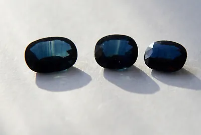 3 X Dark Blue Loose Sapphire Stones  Total 6.96 Carat • £120