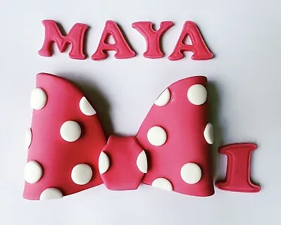 Edible Fondant Bow Cake Topper Fondant Sugar Paste Decorations • £12