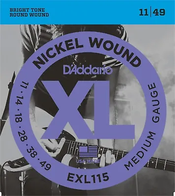 D'Addario EXL115 XL Electric Guitar Strings Nickel 11-49 Medium • $7.85