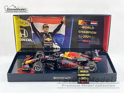 Red Bull F1 RB16B Max Verstappen Abu Dhabi 2021 World Champion 1:18 MINICHAMPS • $299