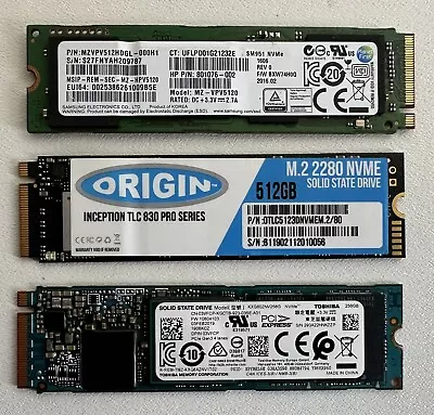 3 X Mixed Brand NVME M.2 2280 SSD Solid State Drives (2 X 512 1 X 256 GB) • £45