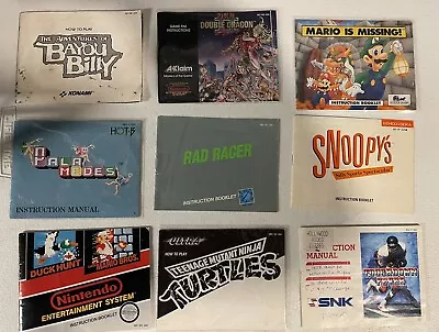 Nintendo NES Manual Lot Of 9 • $25