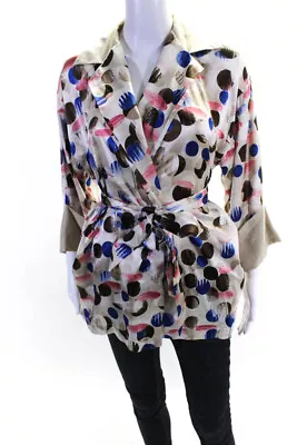 La Perla Women's Collar Long Sleeves Button Down Shirt Multicolored Size S • $40.81