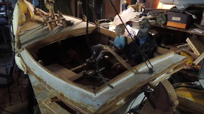 $1250 • Buy Wooden Flat Bottom Sailing Skiff Pond Boat Early William Garden