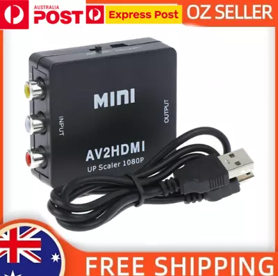 $8.90 • Buy Composite AV CVBS 3RCA To HDMI Video Cable Converter 1080p Upscaling Black