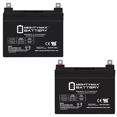 Mighty Max 12V 35AH SLA Replacement Battery For Universal UB12350k - 2 Pack • $149.99