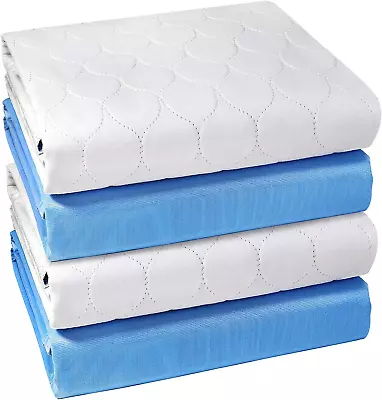 Heavy Absorbency Bed Pads 34 X36  (4 Pack) Washable And Reusable Incontinence  • $39.99