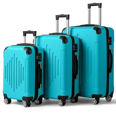 20  24  28  3 Piece Suitcase Set Hard Shell Carry On Luggage Travel TSA Lack • $84.88