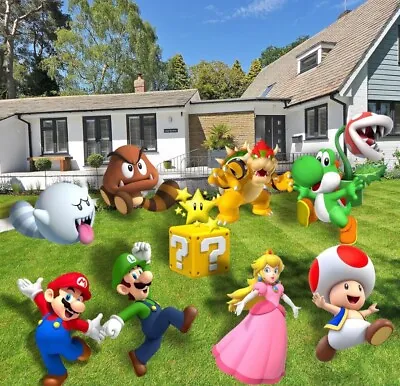 10 PCS Mario Brothers Party Decorations/Yard Signs With Stakes • $10