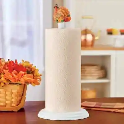 Free Standing Wooden Kitchen Paper Towel Holder W/ Seasonal Symbol Toppers • $51.41