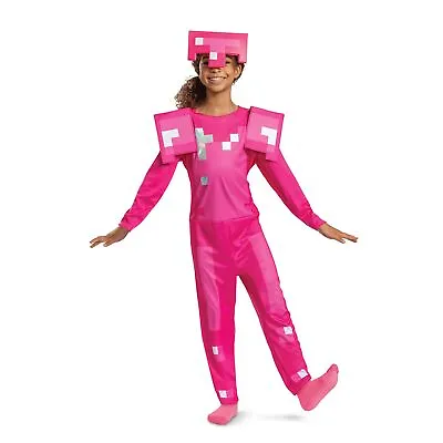 Kids' Minecraft Classic Armor Pink Cos-play Jumpsuit With Mask 7/8 Medium • $22.99