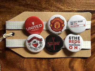 Manchester United FC Man U MUFC Man Utd Football - Button Pin Badge Set • £5.49