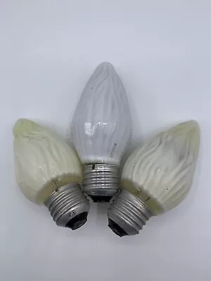 3 Large Vintage GE Flame Swirl Bulbs White ~ Works • $4.98