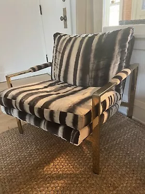 Mid-Century Modern Milo Baughman Thayer Coggin Chrome Flat Bar Lounge Chair • $3750