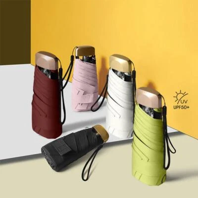 $17.76 • Buy Small Folding Umbrella Sleeve Windproof Storm Travel Folding Compact