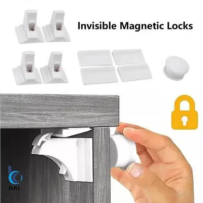 £11.87 • Buy Invisible Magnetic Baby Child Pet Cupboard Door Drawer Safety Lock Catch Latches
