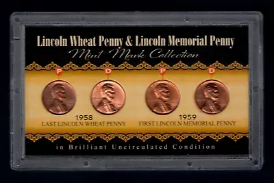 1958 P D 1959 P D Lincoln Cent  BU (Mint Mark Collection) • $8.46