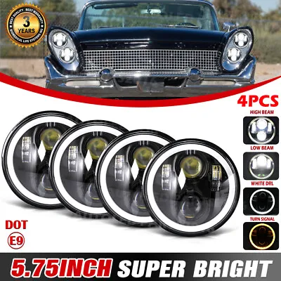 4PCS 5 3/4  5.75 Projector LED Headlight Sealed Beam Halo Ring Bulbs For Lincoln • $96.59