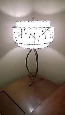 Mid Century Vintage Style 3 Tier Fiberglass Lamp Shade Modern Starburst White • $145