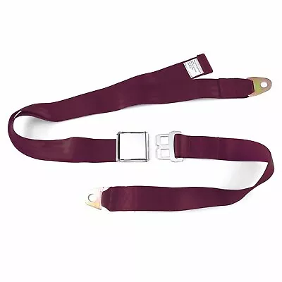 2pt Burgundy Lap Seat Belt Airplane Buckle - Each Rat Rods Muscle Cars Hot Rods • $49.81