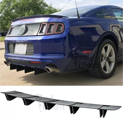 For Ford Mustang GT Carbon Fiber Rear Bumper Lip Diffuser 10 Shark Fins Splitter • $45.06