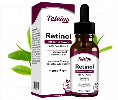 $18.98 • Buy Pure Retinol Vitamin A 2.5% + Hyaluronic Acid + Vitamin C & E - Anti- Wrinkle