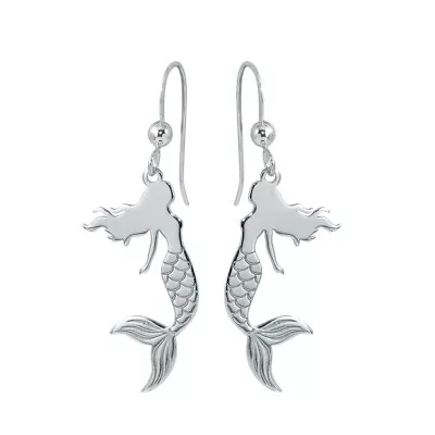 Sterling Silver 925 Mermaid Drop Earrings Sea Life Jewelry Hanging Earrings E67 • $28.99