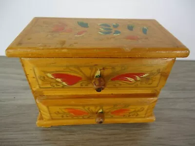 Hand Painted Wooden Doll House Chest Of Drawers Dresser Furniture Mini Floral • $10