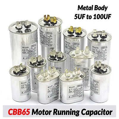 CBB65 AC 450V Air Motor Compressor Running Capacitor Metal Body 5UF To 100UF • $14.99