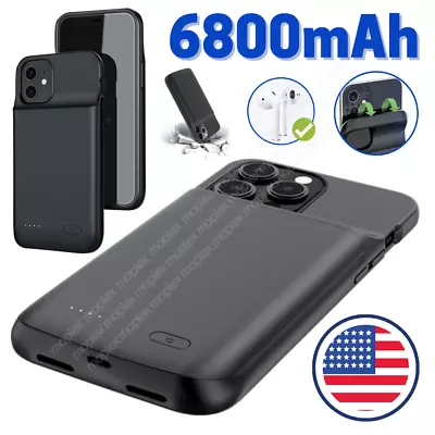 For IPhone 14/13/12/11/X External Battery Charger Case Power Bank Charging Cover • $22.52